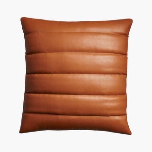 CB2 Izzie Leather Throw Pillow